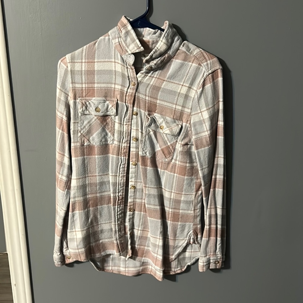 Light brown and Light grey soft Flannel size small